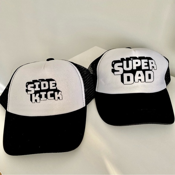 Super Dad & Side Kick Mini Baseball Hat New - Picture 1 of 4